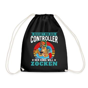 Reichet Mir Den Controller Ihr Narren Der König Wi - Turnbeutel - Schwarz - Vorne