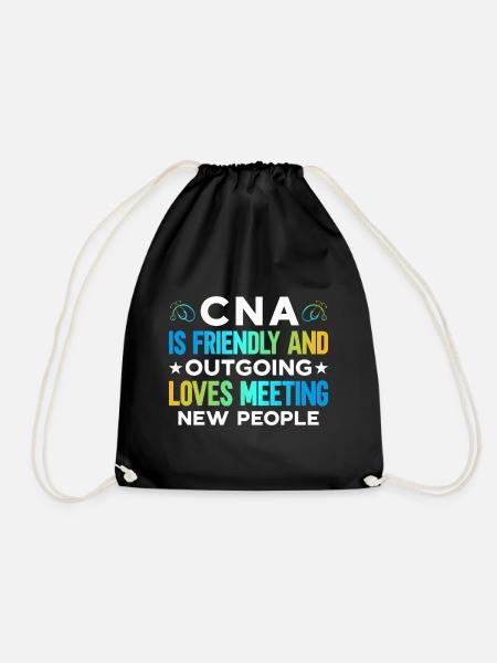 CNA Mama in the nursing home - Drawstring Bag - black
