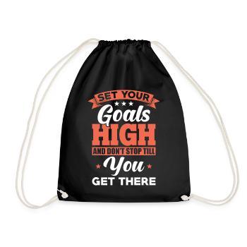 Motivation Success Goals Saying - Drawstring Bag - black - Front