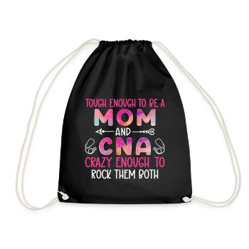 Certified Nursing Assistant World's Best Mom Tag - Drawstring Bag - black - Front