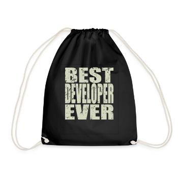 Best Entwickler ever Entwickler Geschenk - Turnbeutel - Schwarz - Vorne