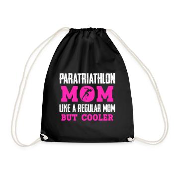 Paratriathlon mom like a normal mother, but - Drawstring Bag - black - Front
