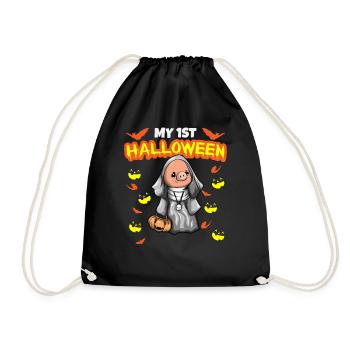 My First Halloween Scary Hallow's Eve Birthday - Drawstring Bag - black - Front
