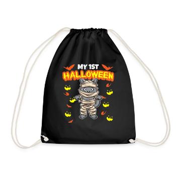 My First Halloween Scary Hallow's Eve Birthday - Drawstring Bag - black - Front