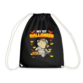 My First Halloween Scary Hallow's Eve Birthday - Drawstring Bag - black - Front