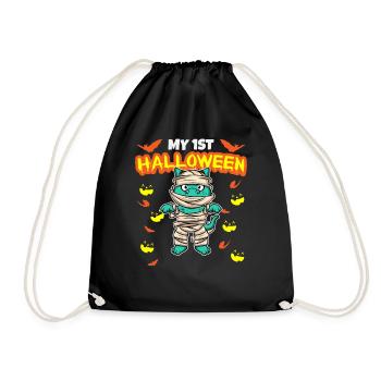 My First Halloween Scary Hallow's Eve Birthday - Drawstring Bag - black - Front