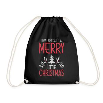Gönnen Sie sich ein frohes kleines Weihnachtsfest - Turnbeutel - Schwarz - Vorne