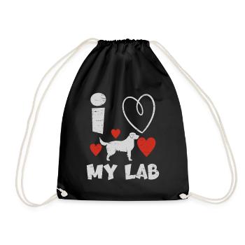 Ich liebe meine Lab Paw Lovers Welpen Hundebesitzer - Turnbeutel - Schwarz - Vorne
