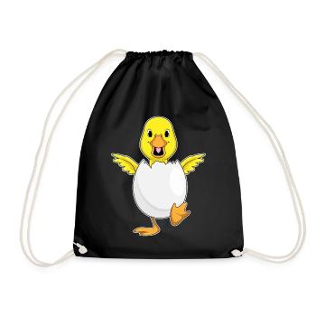 Duck Eggshell - Drawstring Bag - black - Front