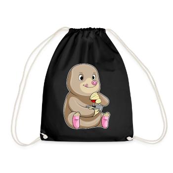 Mole Gamer Joystick - Drawstring Bag - black - Front