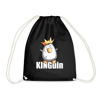 Königspinguin I König Pinguin Mit Krone Kinguin - Turnbeutel - Schwarz - Vorne