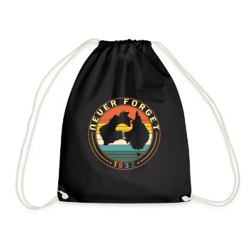 Australian War Shirt, Never Forget 1935 Funny - Drawstring Bag - black - Front