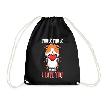 Wheek wheek signifie que je t’aime - Sac de sport léger - noir - Devant