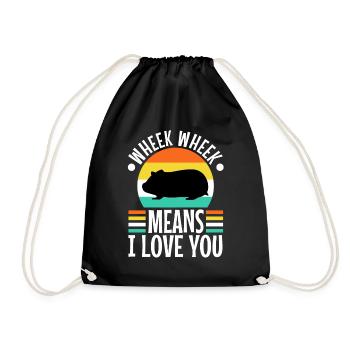 Wheek wheek signifie que je t’aime - Sac de sport léger - noir - Devant
