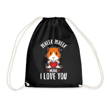 Wheek wheek signifie que je t’aime - Sac de sport léger - noir - Devant