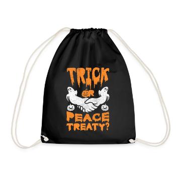 Halloween Trick Friedensvertrag Pazifist Wahl - Turnbeutel - Schwarz - Vorne