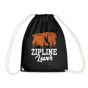 Zipline lover Zipline Zip line Ziplining - Drawstring Bag - black - Front