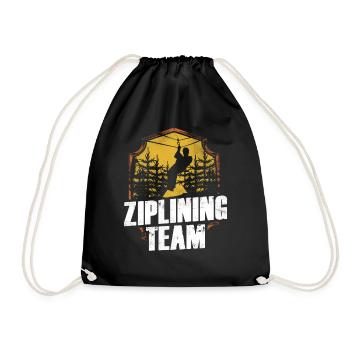 Ziplining Team Zipline Sport Zipline Sayings - Drawstring Bag - black - Front