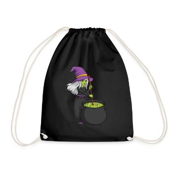 Hexe Zaubertrank Zaubern Geschenk Geschenkidee - Turnbeutel - Schwarz - Vorne