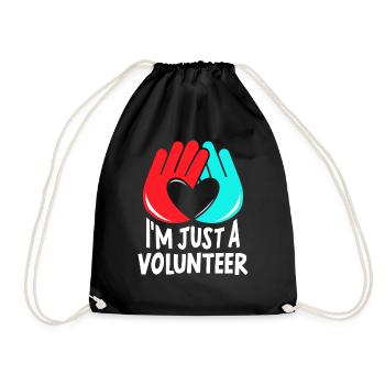 I am just a volunteer volunteer Volunteer - Drawstring Bag - black - Front