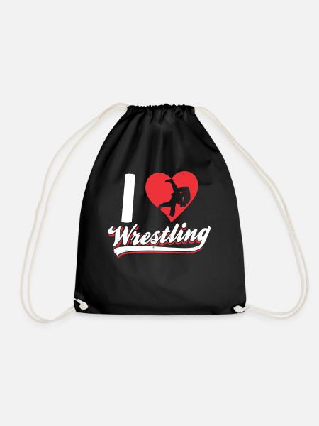 Ich Liebe Wrestling Ringen Ringer Ringkampf - Turnbeutel - Schwarz