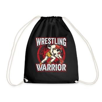 Wrestling Warrior Wrestling Wrestling Wrestler - Drawstring Bag - black - Front