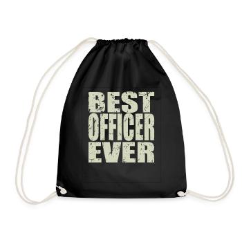 Best Officer ever Officer Gift - Drawstring Bag - black - Front
