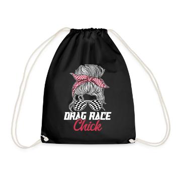 Racing Race Sunglasses Girl Drag - Drawstring Bag - black - Front