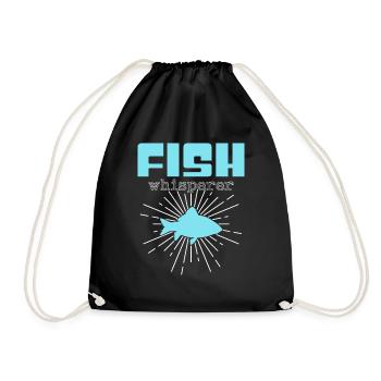 fish whisperer - Drawstring Bag - black - Front
