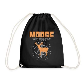 Moose Whisperer - Drawstring Bag - black - Front