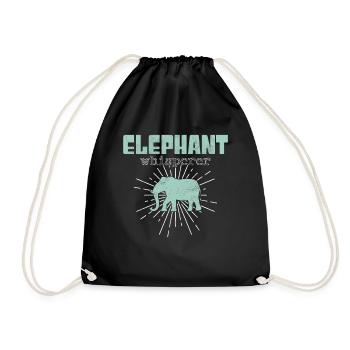 elephant whisperer - Drawstring Bag - black - Front