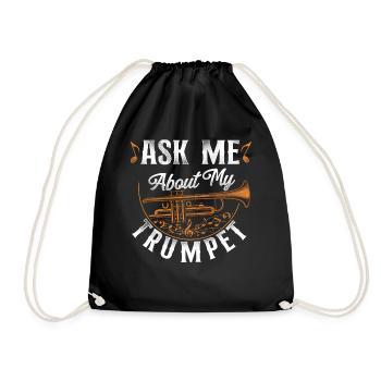 Trumpet Player Vintage Ask Me - Turnbeutel - Schwarz - Vorne