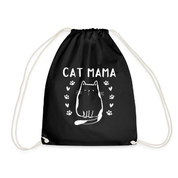 Cat Mama Cute Cat Lover Cat Mama I - Drawstring Bag - black - Front