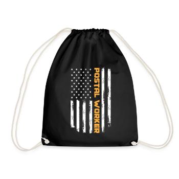 Postbeamte USA Flagge Geschenk - Turnbeutel - Schwarz - Vorne