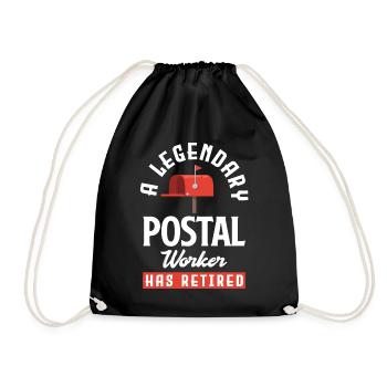 Postbeamte Rente Rentner - Turnbeutel - Schwarz - Vorne