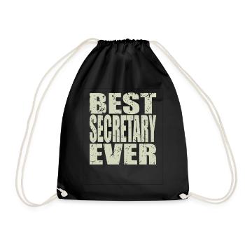 Best Secretary ever Secretary Gift - Drawstring Bag - black - Front