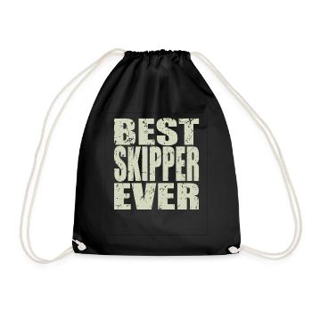 Best Skipper ever Skipper Geschenk - Turnbeutel - Schwarz - Vorne