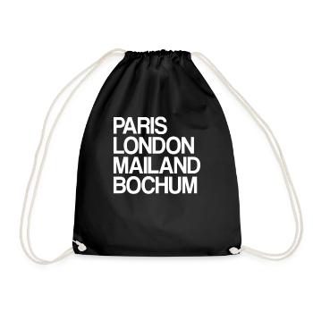 Bochum Paris London Milan Home Dear Bochumer - Drawstring Bag - black - Front