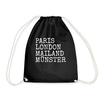 Münster Paris London Milan I love Münsterland - Drawstring Bag - black - Front