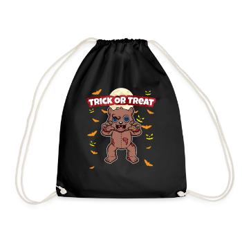 Trick Or Treat Scary Creepy Halloween Monster - Drawstring Bag - black - Front