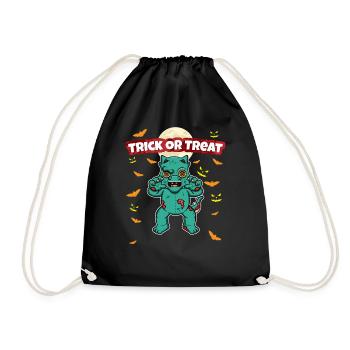 Trick Or Treat Scary Creepy Halloween Monster - Turnbeutel - Schwarz - Vorne