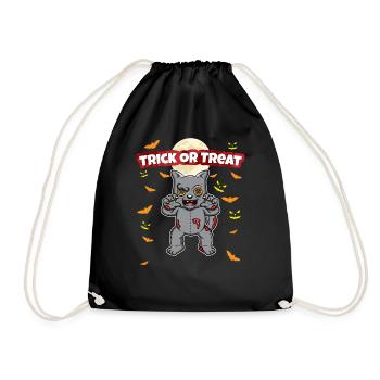 Trick Or Treat Scary Creepy Halloween Monster - Drawstring Bag - black - Front