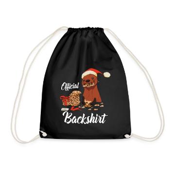 Offizielles Backshirt Weihnachten Backen Plätzchen - Turnbeutel - Schwarz - Vorne