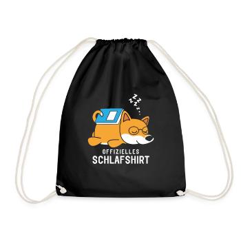 Official Sleeper Shirt Pajamas Pajamas Dog - Drawstring Bag - black - Front