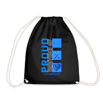 Chemise de sensibilisation au diabète, fier frère du DT1 - Sac de sport léger - noir - Devant