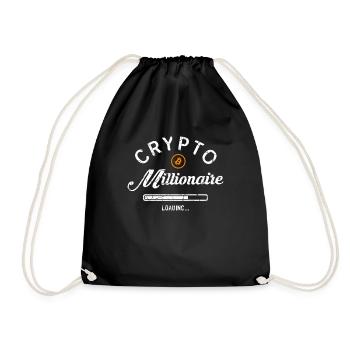 Crypto Millionaire Loading Blockchain Bitcoin - Drawstring Bag - black - Front