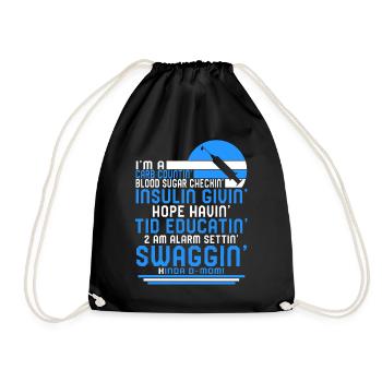 Diabetes Awareness Shirt, Ich bin eine Carb Countin Mom - Turnbeutel - Schwarz - Vorne