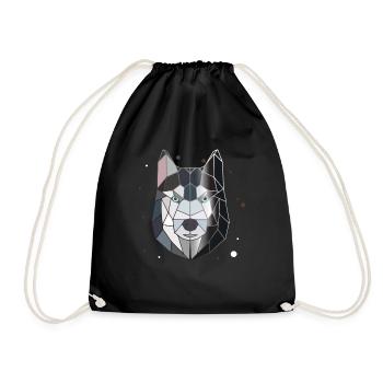 Husky Polygon - Drawstring Bag - black - Front