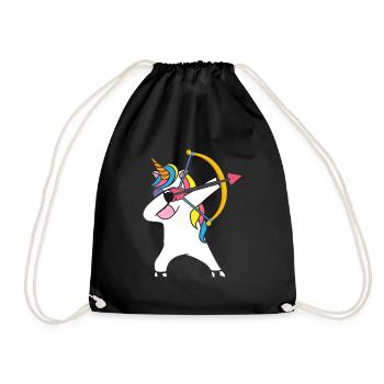 Dabbing Einhorn Bogenschütze - Turnbeutel - Schwarz - Vorne