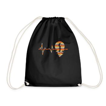 Rythme cardiaque vintage Unicycle - Sac de sport léger - noir - Devant